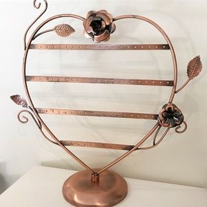 Rose Gold Heart-shaped Earring Organizer Stand
